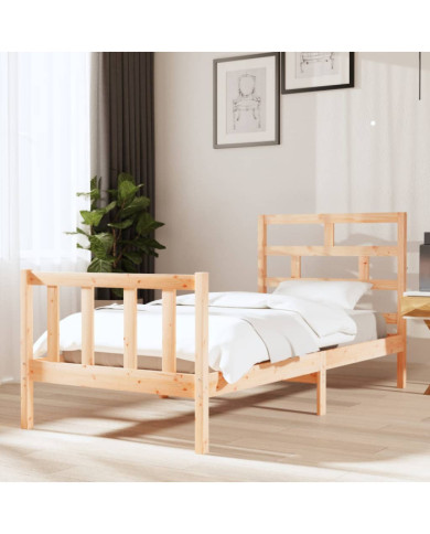 Cadre de lit sans matelas bois massif 90x200 cm | Mobilier & Déco