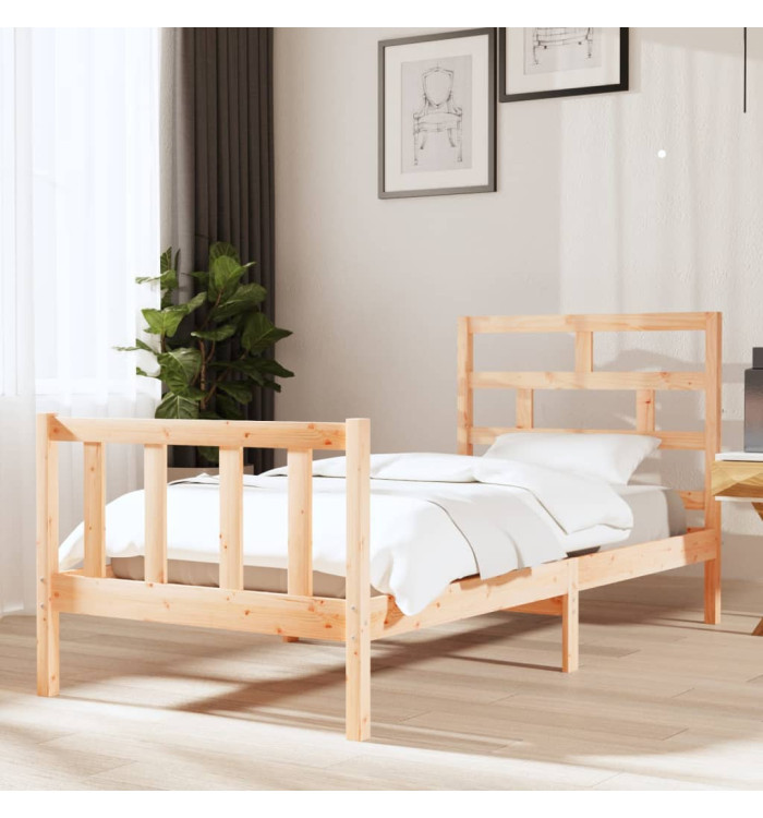 Cadre de lit sans matelas bois massif 90x200 cm | Mobilier & Déco