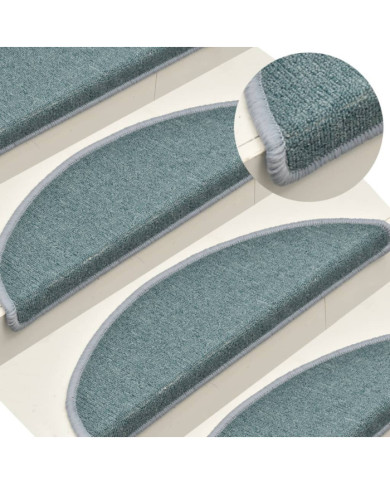 Tapis de marches d'escalier 15 pcs Bleu 56x17x3 cm | Mobilier & Déco