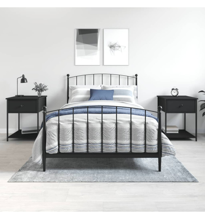 Tables de chevet 2 pcs noir 44x45x58 cm bois d’ingénierie | Mobilier & Déco