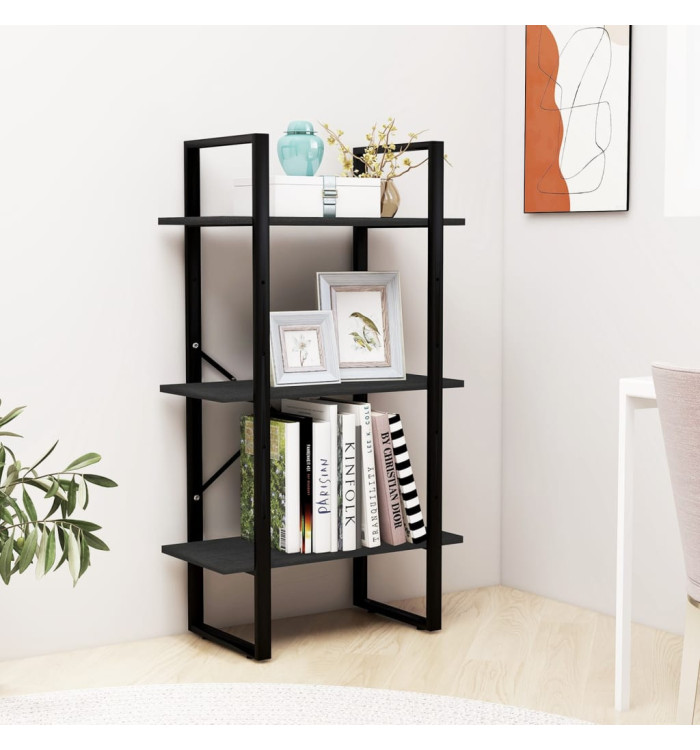 Étagère de rangement Noir 60x30x105 cm Bois de pin massif | Mobilier & Déco