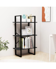Étagère de rangement Noir 60x30x105 cm Bois de pin massif | Mobilier & Déco