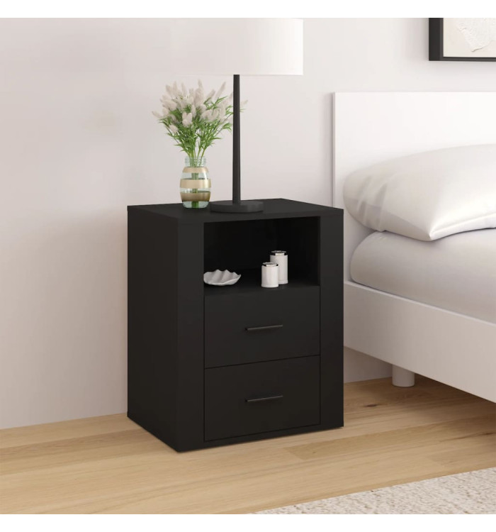 Table de chevet Noir 50x36x60 cm Bois d’ingénierie | Mobilier & Déco