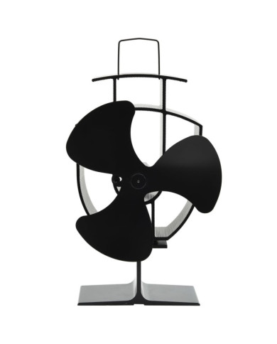 Ventilateur de poêle alimenté par chaleur 3 pales Noir | Mobilier & Déco