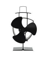 Ventilateur de poêle alimenté par chaleur 3 pales Noir | Mobilier & Déco