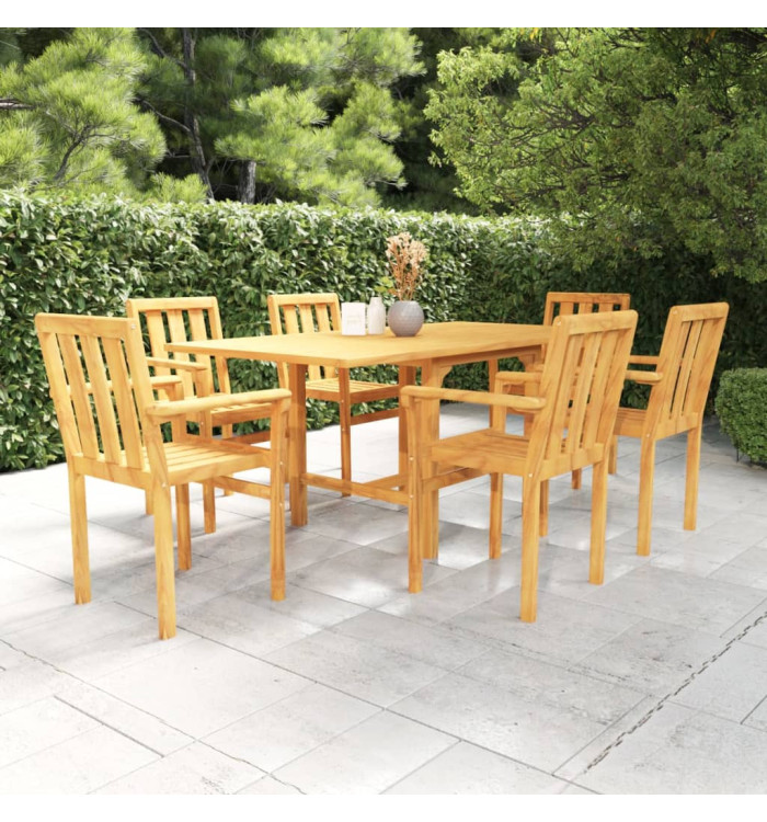 Ensemble à manger de jardin 7 pcs Bois de teck massif | Mobilier & Déco