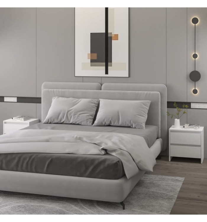 Tables de chevet 2 pcs blanc 45x34,5x44,5 cm bois d’ingénierie | Mobilier & Déco