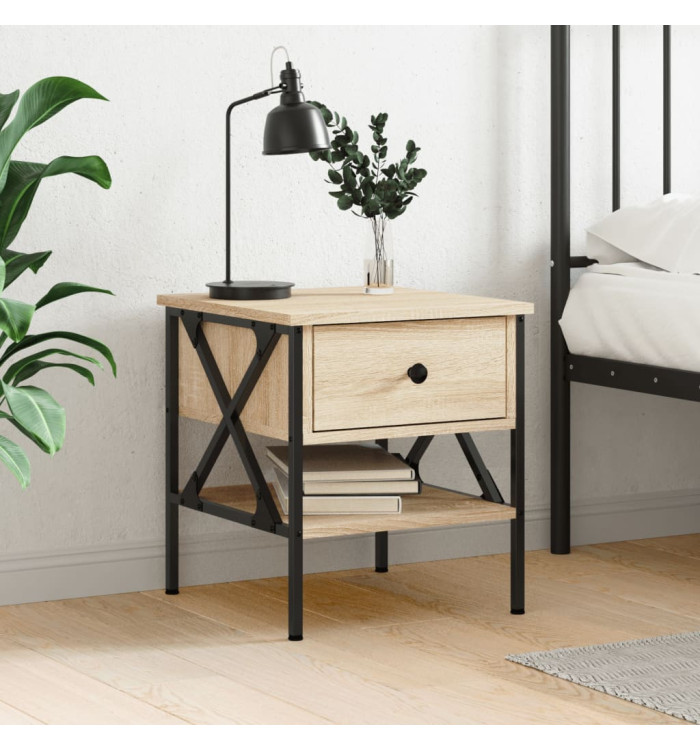Table de chevet chêne sonoma 40x42x45 cm bois d'ingénierie | Mobilier & Déco