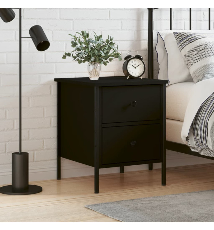 Table de chevet noir 40x42x50 cm bois d’ingénierie | Mobilier & Déco