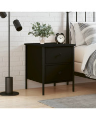 Table de chevet noir 40x42x50 cm bois d’ingénierie | Mobilier & Déco