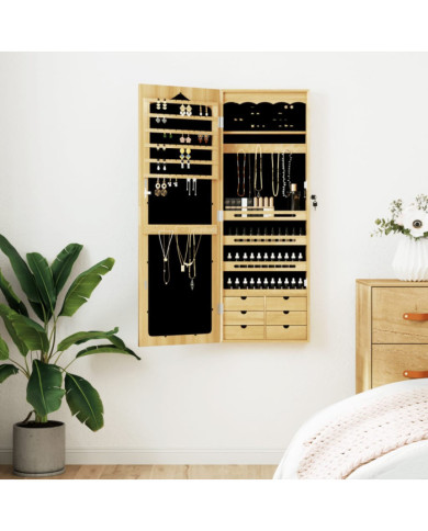 Armoire à bijoux avec miroir murale 37,5x10x106 cm | Mobilier & Déco