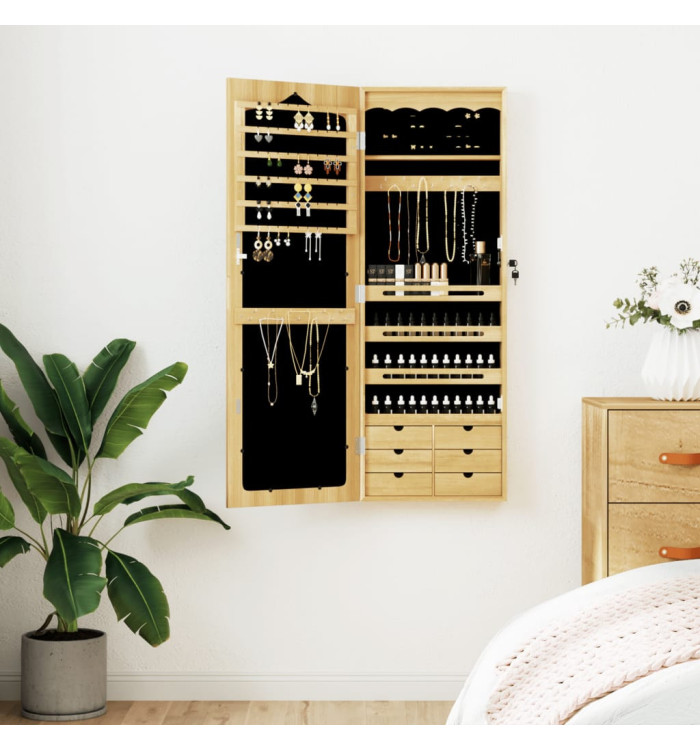 Armoire à bijoux avec miroir murale 37,5x10x106 cm | Mobilier & Déco