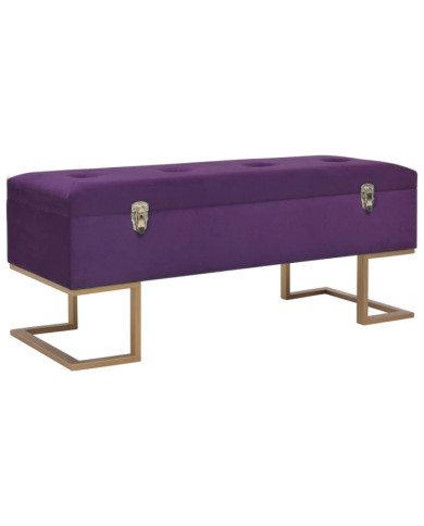 Banc avec compartiment de rangement 105 cm Violet Velours | Mobilier & Déco