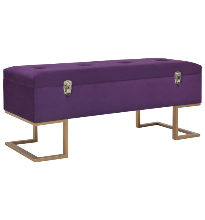 Banc avec compartiment de rangement 105 cm Violet Velours | Mobilier & Déco