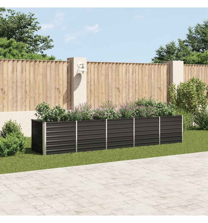 Lit surélevé de jardin Acier galvanisé 400x80x77 cm Anthracite | Mobilier & Déco