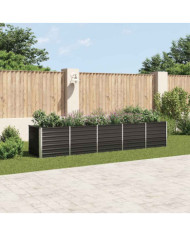 Lit surélevé de jardin Acier galvanisé 400x80x77 cm Anthracite | Mobilier & Déco