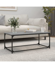 Table basse Sonoma gris 102x50x40 cm Bois d'ingénierie et fer | Mobilier & Déco