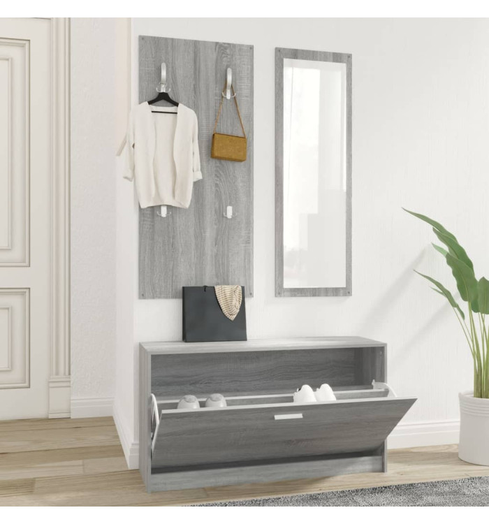 Ensemble d'armoires à chaussures 3-en-1 Sonoma gris | Mobilier & Déco