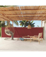 Auvent latéral rétractable de patio 140x600 cm Rouge | Mobilier & Déco