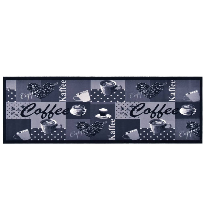 Tapis de sol de cuisine lavable Bleu café 45x150 cm | Mobilier & Déco