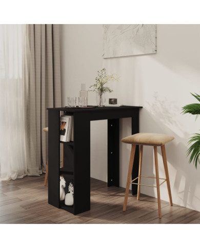 Table de bar avec étagère Noir 102x50x103,5cm Bois d'ingénierie | Mobilier & Déco
