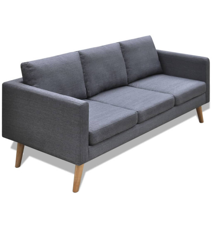 Canapé à 3 places Tissu Gris foncé | Mobilier & Déco