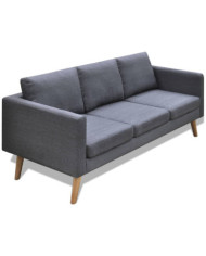 Canapé à 3 places Tissu Gris foncé | Mobilier & Déco