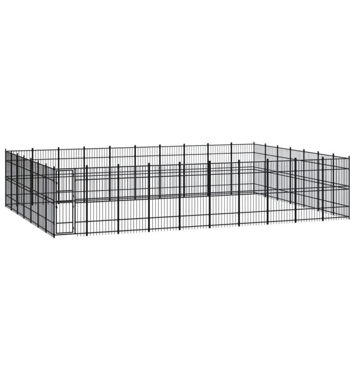 Chenil d'extérieur pour chiens Acier 64,51 m² | Mobilier & Déco