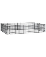 Chenil d'extérieur pour chiens Acier 64,51 m² | Mobilier & Déco