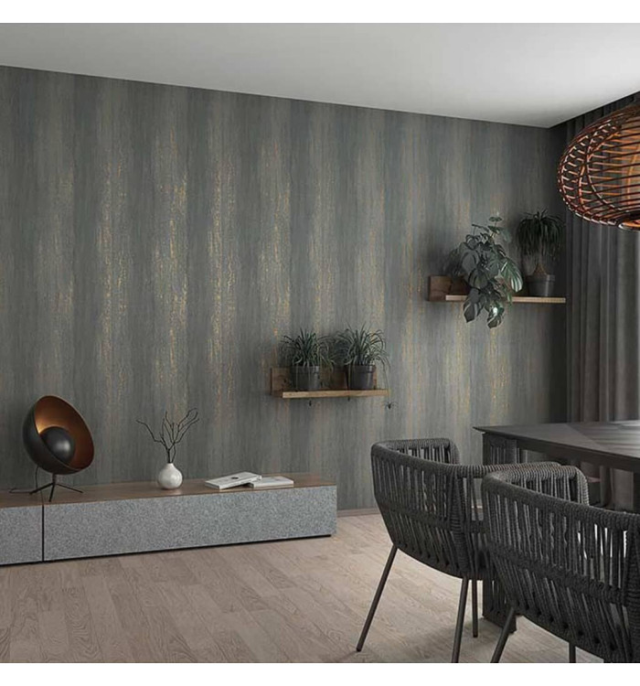 Noordwand Papier peint Topchic Stripes Effect Gris métallisé | Mobilier & Déco