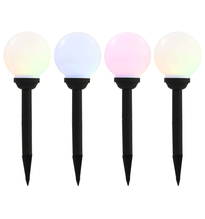 Lampe solaire sphérique LED de jardin 4 pcs 15 cm RVB | Mobilier & Déco