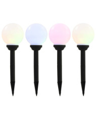 Lampe solaire sphérique LED de jardin 4 pcs 15 cm RVB | Mobilier & Déco
