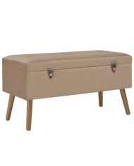 Banc avec compartiment de rangement 80 cm Beige Velours | Mobilier & Déco