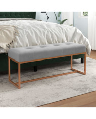 Banc Gris 110x36x45 cm Velours | Mobilier & Déco