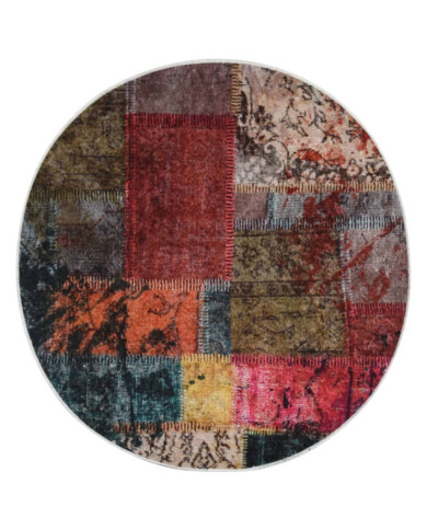 Tapis lavable antidérapant Patchwork φ120 cm multicolore | Mobilier & Déco