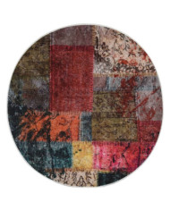 Tapis lavable antidérapant Patchwork φ120 cm multicolore | Mobilier & Déco