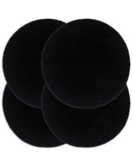 Napperons 4 pcs Noir Plain 38 cm Rond Coton | Mobilier & Déco