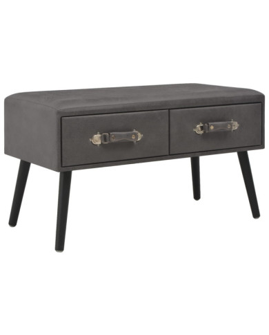 Table basse Gris 80x40x46 cm Similicuir | Mobilier & Déco