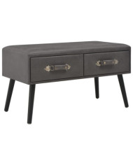 Table basse Gris 80x40x46 cm Similicuir | Mobilier & Déco