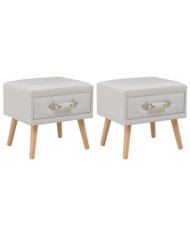 Tables de chevet 2 pcs Blanc 40x35x40 cm Similicuir | Mobilier & Déco