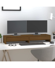 Support de moniteur Marron miel 100x27x15 cm Bois de pin solide | Mobilier & Déco