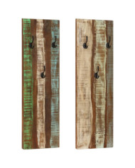Porte-manteau mural 2pcs 36x3x110cm Bois massif de récupération | Mobilier & Déco