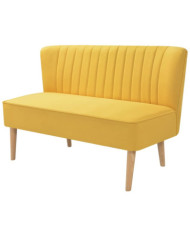 Canapé 117x55,5x77 cm Tissu Jaune | Mobilier & Déco