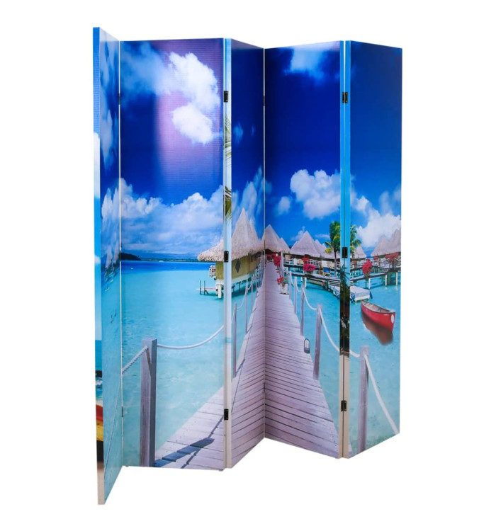 Cloison de séparation pliable 200 x 170 cm Plage | Mobilier & Déco