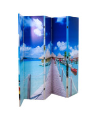 Cloison de séparation pliable 200 x 170 cm Plage | Mobilier & Déco