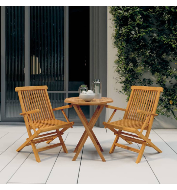 Ensemble à manger de jardin 3 pcs Bois de teck massif | Mobilier & Déco