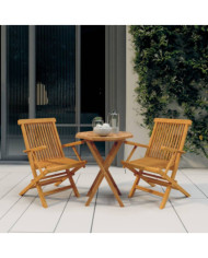 Ensemble à manger de jardin 3 pcs Bois de teck massif | Mobilier & Déco