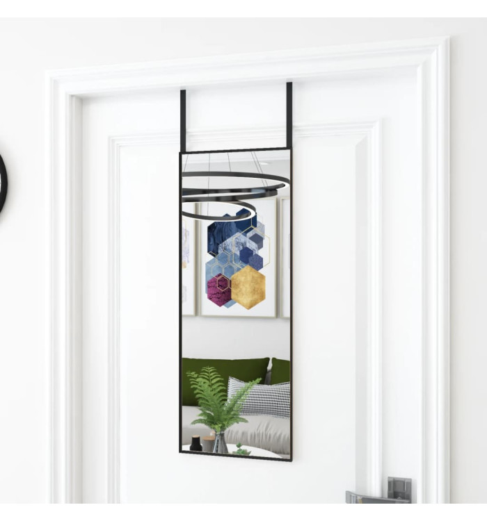 Miroir de porte Noir 30x80 cm Verre et aluminium | Mobilier & Déco