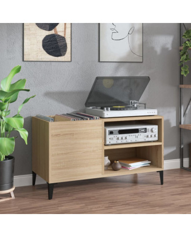Armoire à disques chêne sonoma 84,5x38x48 cm bois d'ingénierie | Mobilier & Déco