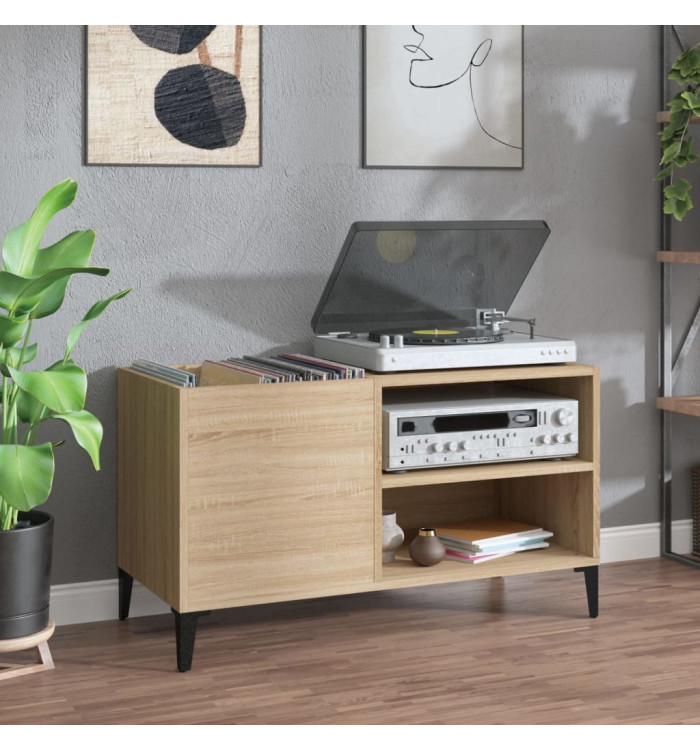 Armoire à disques chêne sonoma 84,5x38x48 cm bois d'ingénierie | Mobilier & Déco